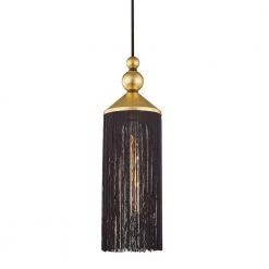 Scarlett 1-Light Gold Leaf/ Black Pendant by MITZI HUDSON VALLEY LIGHTING