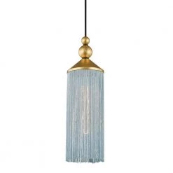 Scarlett 1-Light Gold Leaf/Blue Pendant by MITZI HUDSON VALLEY LIGHTING