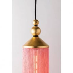 Scarlett 1-Light Gold Leaf/Pink Pendant by MITZI HUDSON VALLEY LIGHTING 10 Scarlett 1-Light Gold Leaf/Pink Pendant by MITZI HUDSON VALLEY LIGHTING -EcoSmart Sales gold leaf mitzi hudson valley lighting chandeliers h300701 gl pk 4f 1000