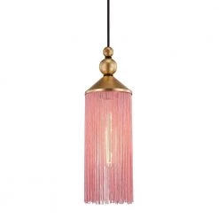 Scarlett 1-Light Gold Leaf/Pink Pendant by MITZI HUDSON VALLEY LIGHTING