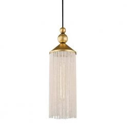 Scarlett 1-Light Gold Leaf/White Pendant by MITZI HUDSON VALLEY LIGHTING