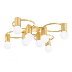 Hope 8-Light Gold Leaf Semi-Flush Mount by MITZI HUDSON VALLEY LIGHTING