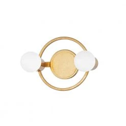 Hope 4.75 in. 2-Light Gold Leaf Vanity Light by MITZI HUDSON VALLEY LIGHTING