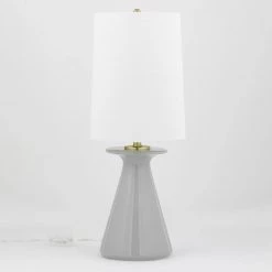 Callie 23 in. Gray Bedside Lamp by MITZI HUDSON VALLEY LIGHTING -EcoSmart Sales gray mitzi hudson valley lighting table lamps hl446201 gry 4f 1000