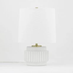 Kalani 14 in. Matte White Bedside Lamp by MITZI HUDSON VALLEY LIGHTING 12 Kalani 14 in. Matte White Bedside Lamp by MITZI HUDSON VALLEY LIGHTING -EcoSmart Sales matte white mitzi hudson valley lighting table lamps hl452201 mw 1f 1000
