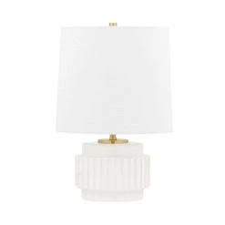 Kalani 14 in. Matte White Bedside Lamp by MITZI HUDSON VALLEY LIGHTING