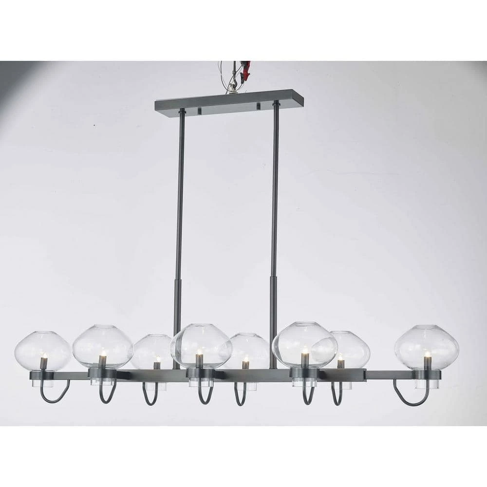 Korey 8-Light Old Bronze Island Pendant with Glass Shade by MITZI HUDSON VALLEY LIGHTING 4 Korey 8-Light Old Bronze Island Pendant with Glass Shade by MITZI HUDSON VALLEY LIGHTING - Image 2