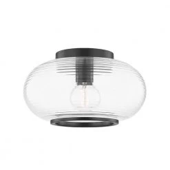 Maggie 12.75 in. 1-Light Old Bronze Flush Mount by MITZI HUDSON VALLEY LIGHTING