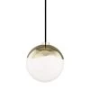 Ella 1-Light Polished Brass Small Pendant with Opal Glossy Glass by MITZI HUDSON VALLEY LIGHTING -EcoSmart Sales polished brass mitzi hudson valley lighting pendant lights h125701s pb 64 1000