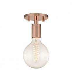 Ava 1-Light Polished Copper Semi-Flush Mount by MITZI HUDSON VALLEY LIGHTING