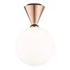 Piper 1-Light Polished Copper Large LED Flush Mount with Opal Glossy Glass and Black Accents by MITZI HUDSON VALLEY LIGHTING -EcoSmart Sales polished copper mitzi hudson valley lighting flush mount lights h148501l poc bk 64 1000