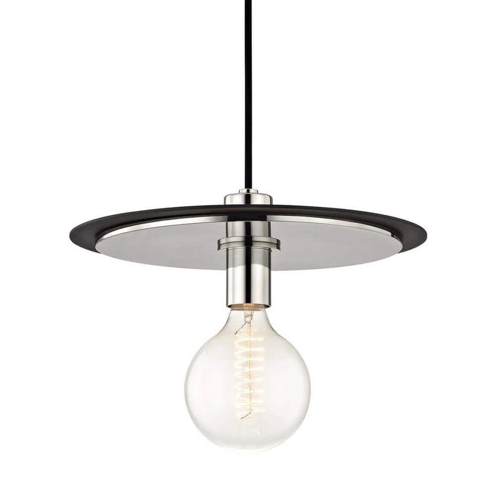 Milo 1-Light Polished Nickel Large Pendant with Black Accents by MITZI HUDSON VALLEY LIGHTING 3 Milo 1-Light Polished Nickel Large Pendant with Black Accents by MITZI HUDSON VALLEY LIGHTING