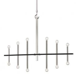 Colette 12-Light Polished Nickel/Black Chandelier by MITZI HUDSON VALLEY LIGHTING
