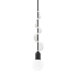 Phoenix 1-Light Polished Nickel and Black Pendant by MITZI HUDSON VALLEY LIGHTING