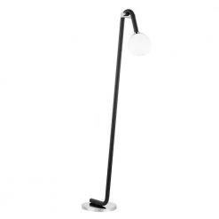 Whit 60 in. 1-Light Polished Nickel and Black Floor Lamp by MITZI HUDSON VALLEY LIGHTING