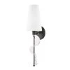 Phoenix 1-Light White Polished Nickel and Black Wall Sconce by MITZI HUDSON VALLEY LIGHTING