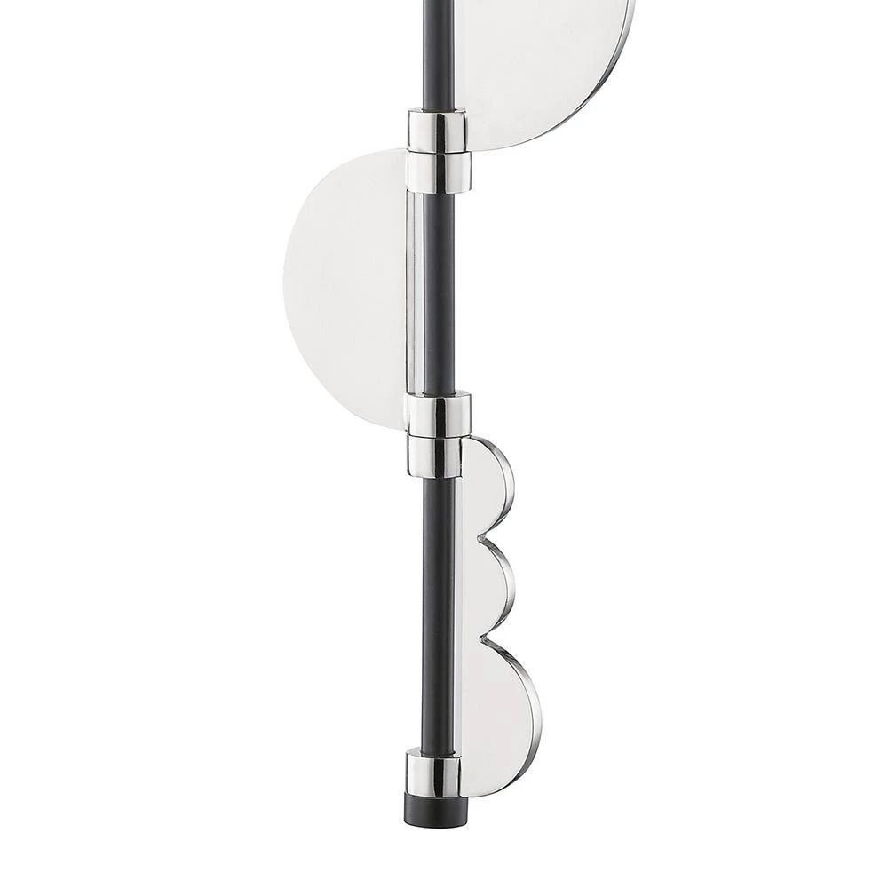 Phoenix 1-Light White Polished Nickel and Black Wall Sconce by MITZI HUDSON VALLEY LIGHTING 4 Phoenix 1-Light White Polished Nickel and Black Wall Sconce by MITZI HUDSON VALLEY LIGHTING - Image 2