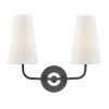 Merri 2-Light Polished Nickel/Black Wall Sconce by MITZI HUDSON VALLEY LIGHTING