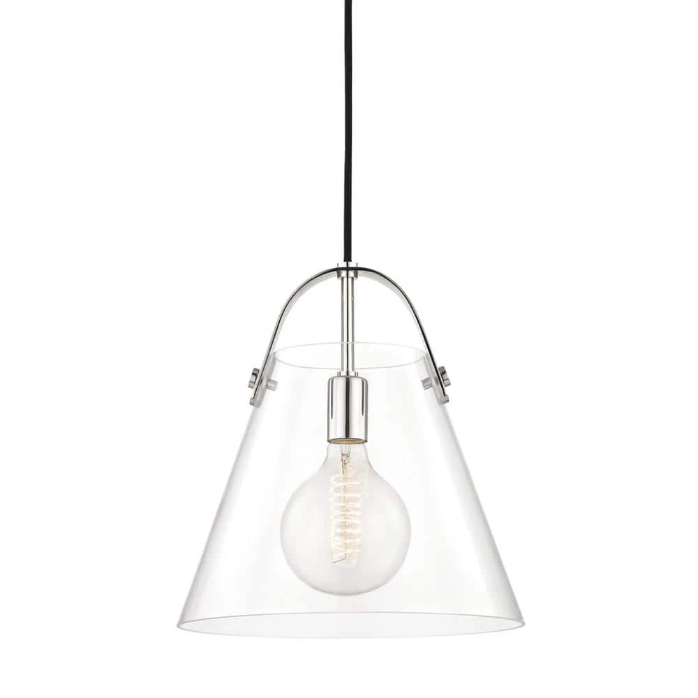 Karin 1-Light Polished Nickel Large Pendant with Clear Glass by MITZI HUDSON VALLEY LIGHTING 3 Karin 1-Light Polished Nickel Large Pendant with Clear Glass by MITZI HUDSON VALLEY LIGHTING