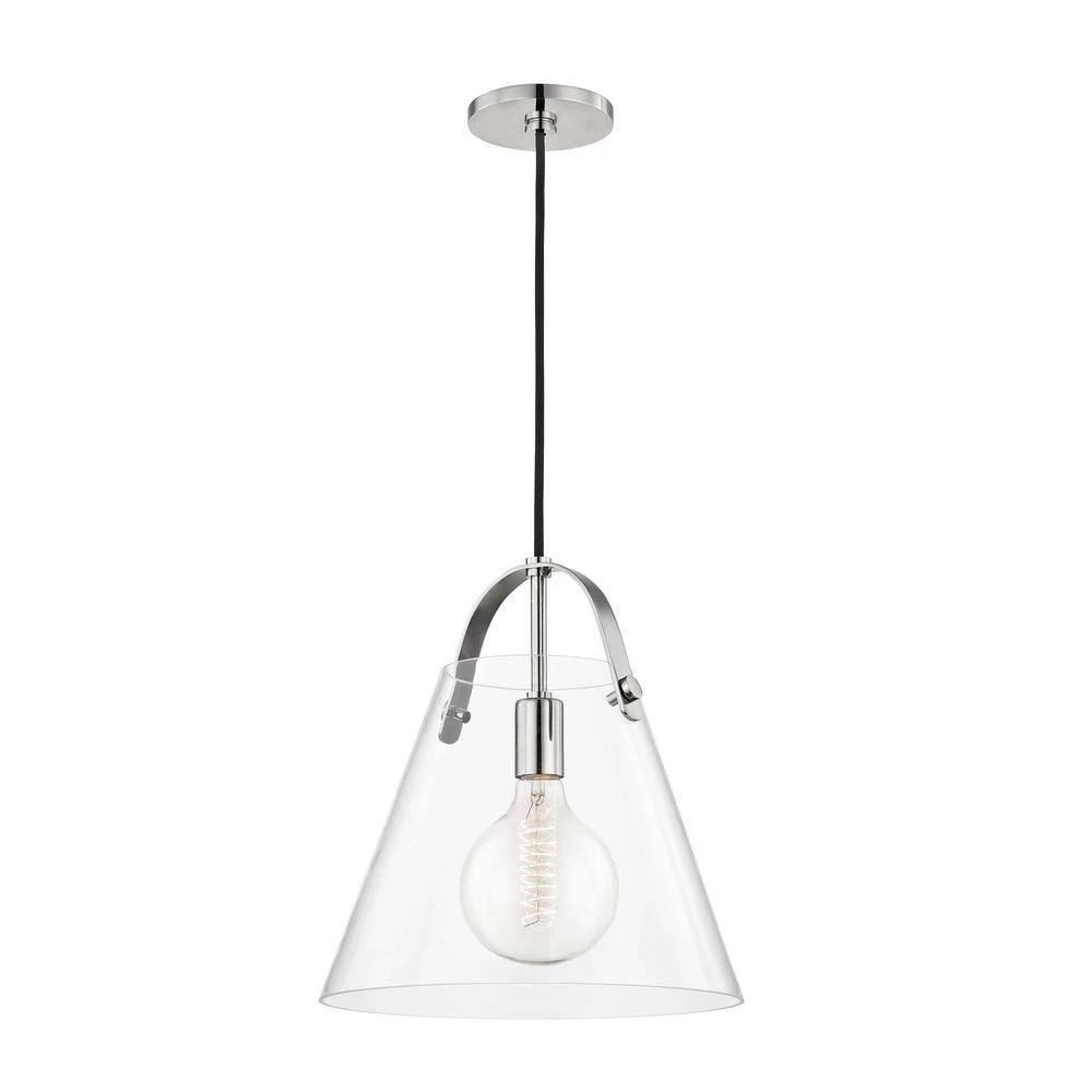 Karin 1-Light Polished Nickel Large Pendant with Clear Glass by MITZI HUDSON VALLEY LIGHTING 4 Karin 1-Light Polished Nickel Large Pendant with Clear Glass by MITZI HUDSON VALLEY LIGHTING - Image 2