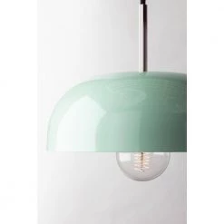 Avery 1-Light 14 in. W Polished Nickel Pendant with Mint Metal Shade by MITZI HUDSON VALLEY LIGHTING -EcoSmart Sales polished nickel mitzi hudson valley lighting chandeliers h199701l pn mnt 1f 1000