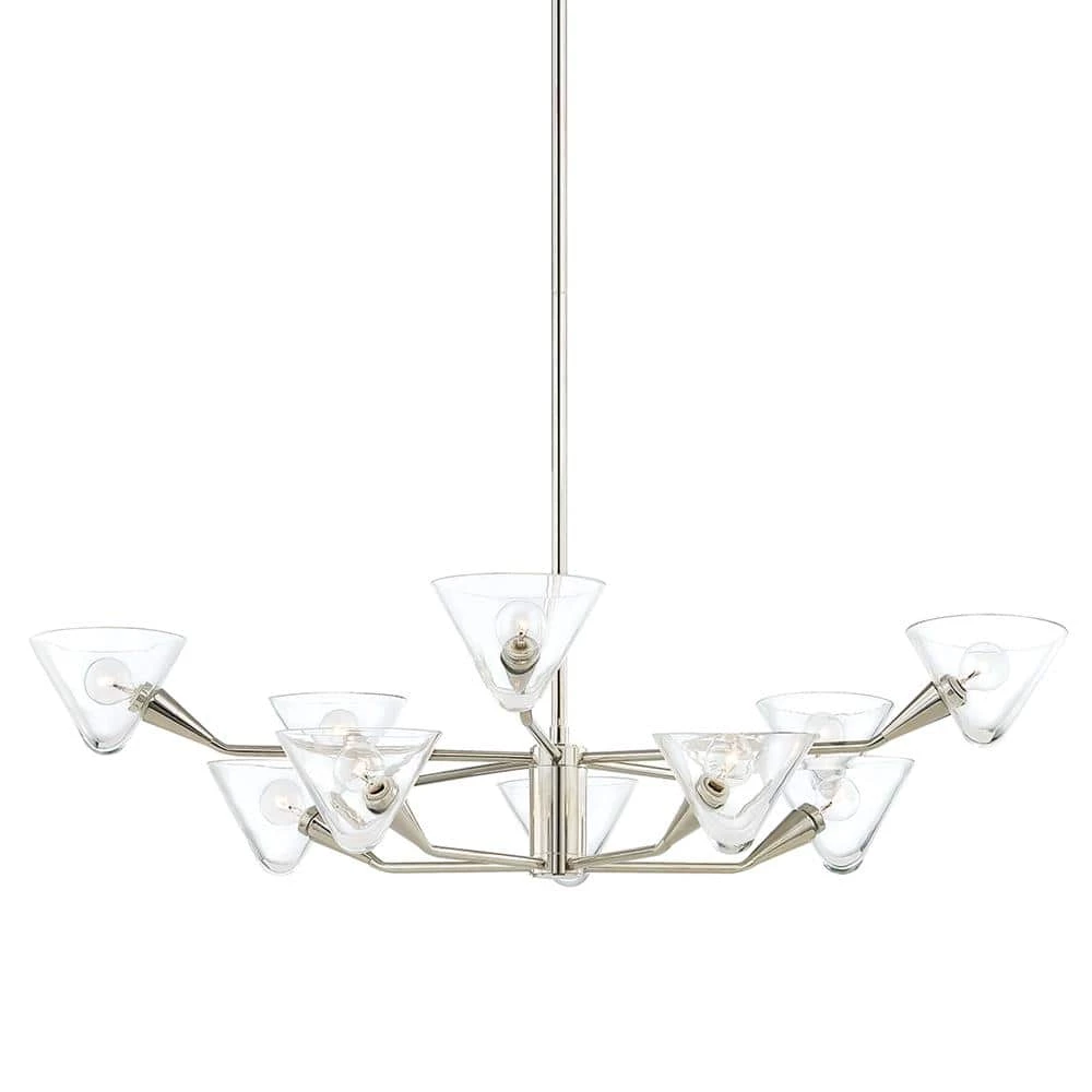 Isabella 10-Light Polished Nickel Chandelier with Clear Shade by MITZI HUDSON VALLEY LIGHTING 3 Isabella 10-Light Polished Nickel Chandelier with Clear Shade by MITZI HUDSON VALLEY LIGHTING