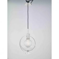 Ringo 1-Light Polished Nickel Pendant with Glass Shade by MITZI HUDSON VALLEY LIGHTING -EcoSmart Sales polished nickel mitzi hudson valley lighting chandeliers h387701 pn 44 1000