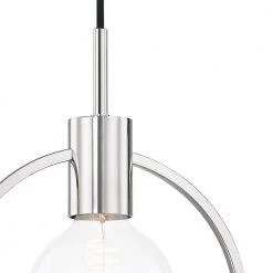 Ringo 1-Light Polished Nickel Pendant with Glass Shade by MITZI HUDSON VALLEY LIGHTING -EcoSmart Sales polished nickel mitzi hudson valley lighting chandeliers h387701 pn 4f 1000