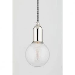 Bryce 1-Light Polished Nickel Globe Pendant by MITZI HUDSON VALLEY LIGHTING -EcoSmart Sales polished nickel mitzi hudson valley lighting chandeliers h419701 pn 1f 1000