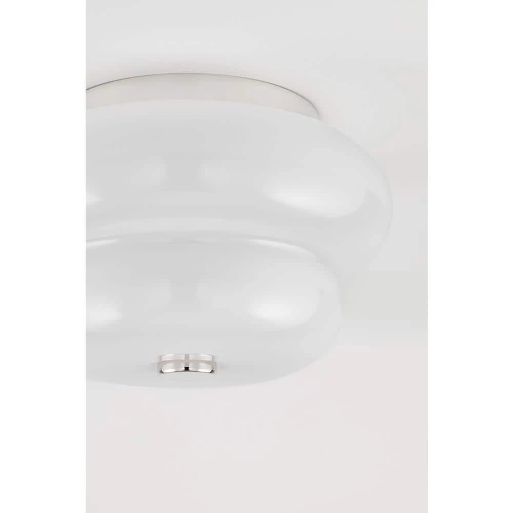 Hazel 6.75 in. 2-Light Polished Nickel Flush Mount with Opal Glossy Shade by MITZI HUDSON VALLEY LIGHTING 4 Hazel 6.75 in. 2-Light Polished Nickel Flush Mount with Opal Glossy Shade by MITZI HUDSON VALLEY LIGHTING - Image 2