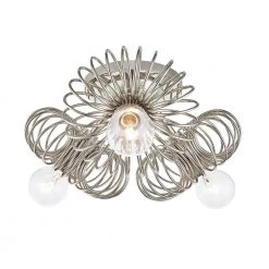Serena 5.5 in. 3-Light Polished Nickel Flush Mount by MITZI HUDSON VALLEY LIGHTING