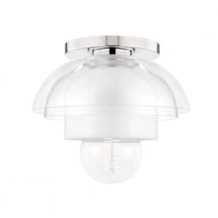 Ruby 8 in. 1-Light Polished Nickel Flush Mount by MITZI HUDSON VALLEY LIGHTING