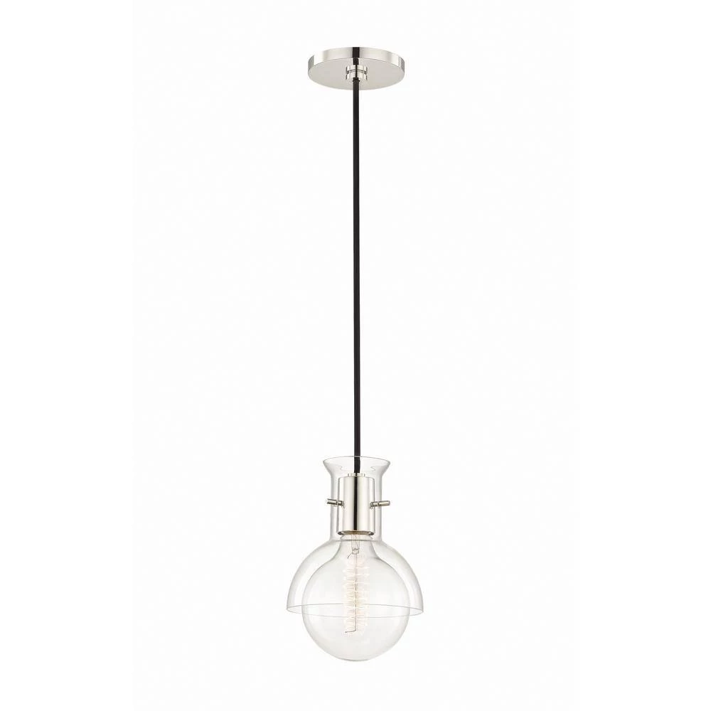 Riley 1-Light Polished Nickel Pendant with Clear Glass by MITZI HUDSON VALLEY LIGHTING 4 Riley 1-Light Polished Nickel Pendant with Clear Glass by MITZI HUDSON VALLEY LIGHTING - Image 2