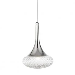 Bella 1-Light Polished Nickel 17.5 in. H Pendant with Clear Glass by MITZI HUDSON VALLEY LIGHTING