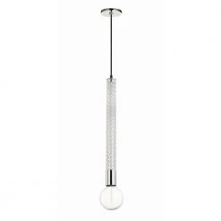 Pippin 1-Light Polished Nickel Pendant with Swirl Glass by MITZI HUDSON VALLEY LIGHTING