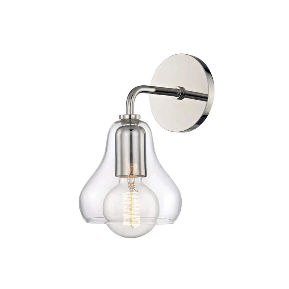 Sadie 1-Light Polished Nickel Small Wall Sconce with Clear Glass by MITZI HUDSON VALLEY LIGHTING 3 Sadie 1-Light Polished Nickel Small Wall Sconce with Clear Glass by MITZI HUDSON VALLEY LIGHTING