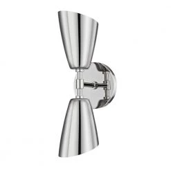 Kai 2-Light Polished Nickel 15 in. H LED Wall Sconce by MITZI HUDSON VALLEY LIGHTING