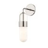 Emilia 1-Light Polished Nickel LED Wall Sconce with Clear Glass Top Opal Glass Bottom by MITZI HUDSON VALLEY LIGHTING -EcoSmart Sales polished nickel mitzi hudson valley lighting vanity lighting h126101 pn 64 1000