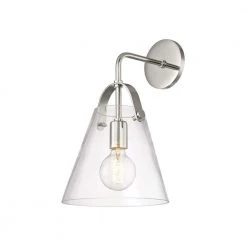 Karin 1-Light Polished Nickel Wall Sconce with Clear Glass by MITZI HUDSON VALLEY LIGHTING