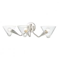 Isabella 3-Light Polished Nickel Wall Sconce with Clear Shade by MITZI HUDSON VALLEY LIGHTING