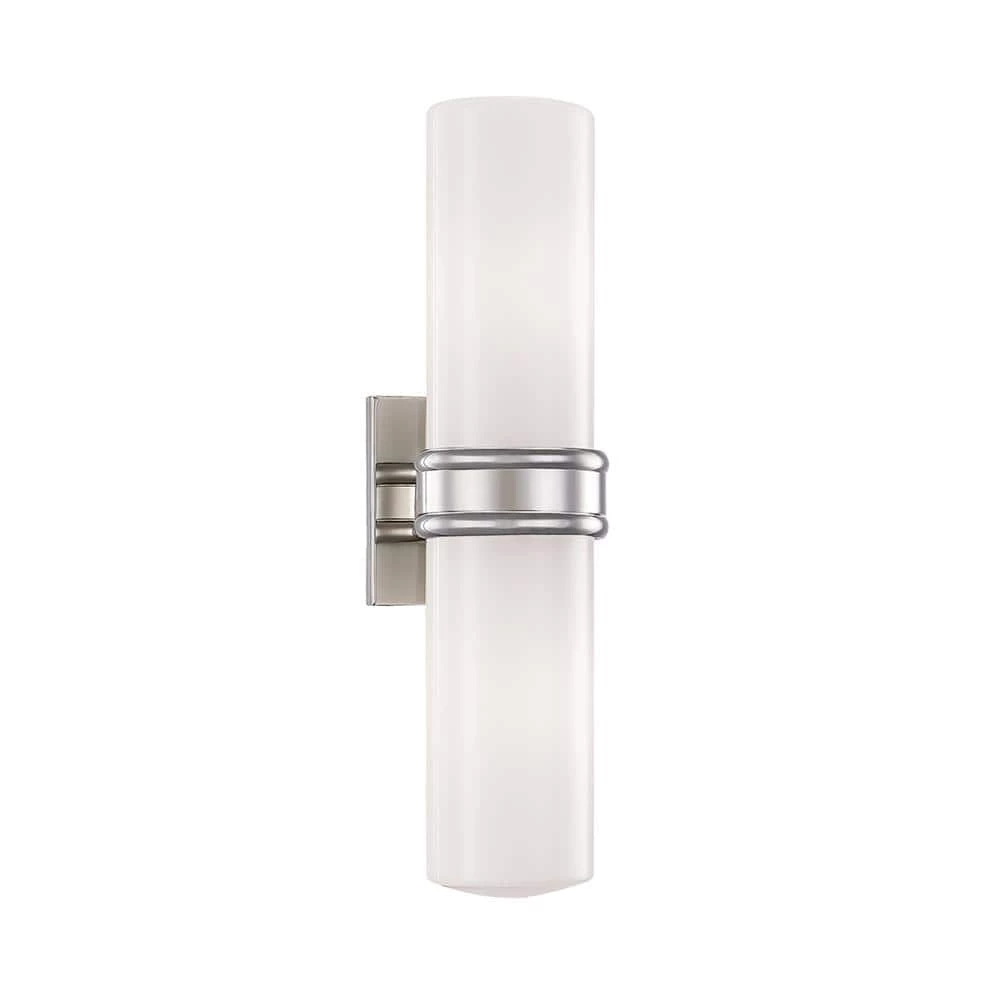 Natalie 2-Light Polished Nickel Wall Sconce with Opal Glossy Shade by MITZI HUDSON VALLEY LIGHTING 3 Natalie 2-Light Polished Nickel Wall Sconce with Opal Glossy Shade by MITZI HUDSON VALLEY LIGHTING