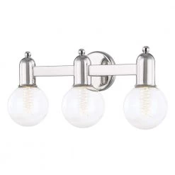 Bryce 4.75 in. 3-Light Polished Nickel Vanity-Light by MITZI HUDSON VALLEY LIGHTING