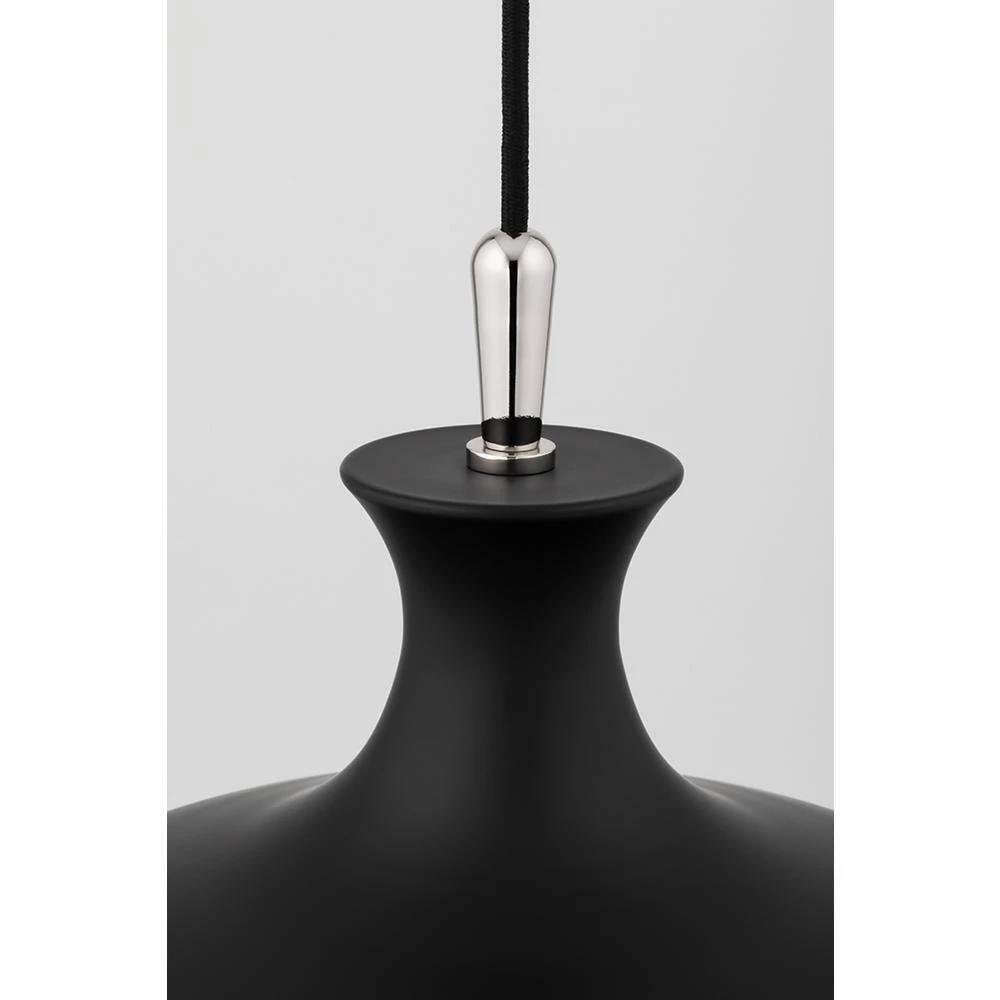 Cassidy 1-Light Polished Nickel/Soft Black Geometric Pendant with Metal Shade by MITZI HUDSON VALLEY LIGHTING 4 Cassidy 1-Light Polished Nickel/Soft Black Geometric Pendant with Metal Shade by MITZI HUDSON VALLEY LIGHTING - Image 2