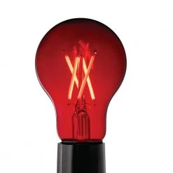 40-Watt Equivalent A19 Dimmable Filament Red Colored Glass LED Light Bulb (1-Pack) by EcoSmart 15 40-Watt Equivalent A19 Dimmable Filament Red Colored Glass LED Light Bulb (1-Pack) by EcoSmart -EcoSmart Sales red ecosmart colored light bulbs fg 04240 40 1000