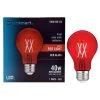 40-Watt Equivalent A19 Dimmable Filament Red Colored Glass LED Light Bulb (1-Pack) by EcoSmart -EcoSmart Sales red ecosmart colored light bulbs fg 04240 64 1000
