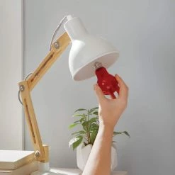 40-Watt Equivalent A19 Dimmable Filament Red Colored Glass LED Light Bulb (1-Pack) by EcoSmart 18 40-Watt Equivalent A19 Dimmable Filament Red Colored Glass LED Light Bulb (1-Pack) by EcoSmart -EcoSmart Sales red ecosmart colored light bulbs fg 04240 66 1000