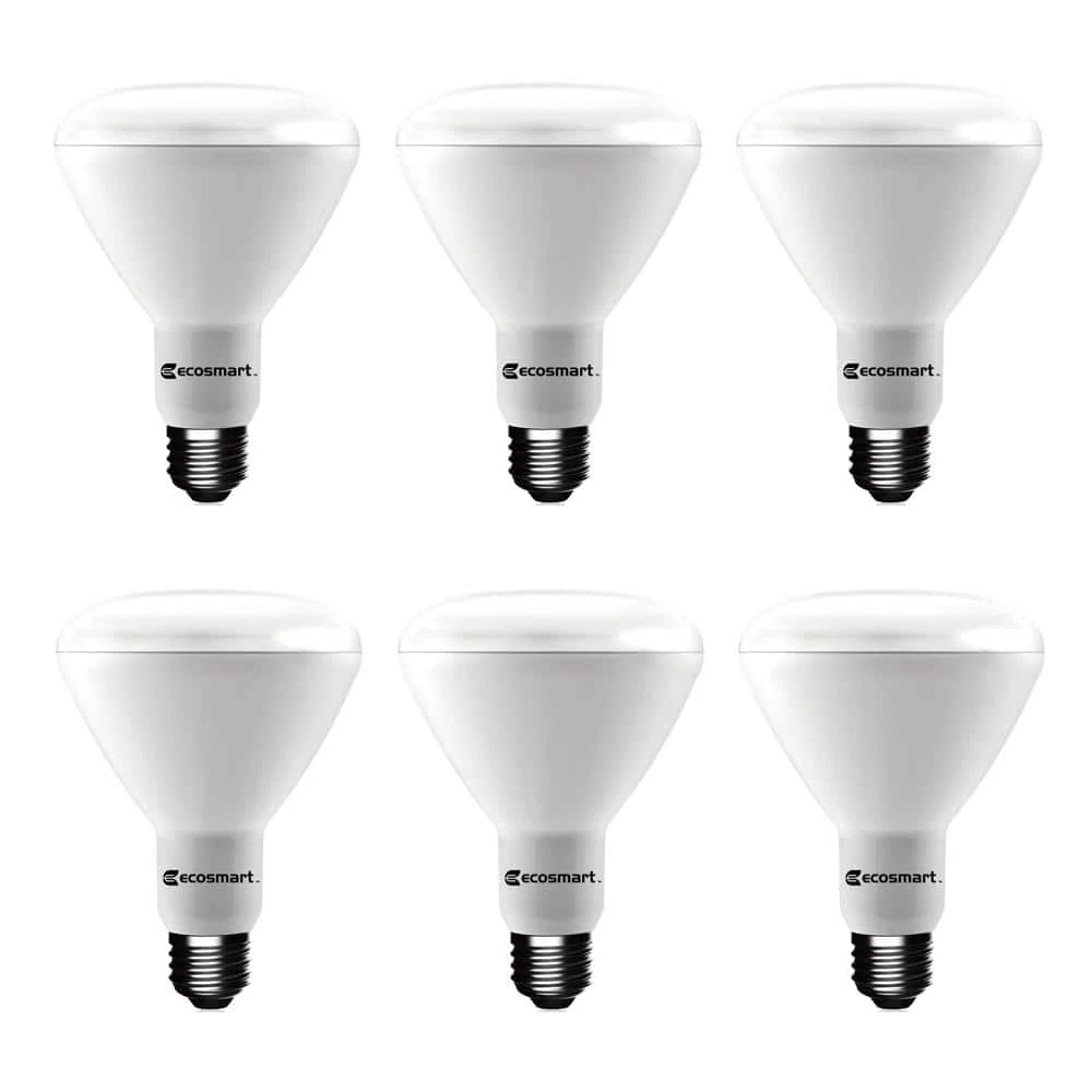 65-Watt Equivalent BR30 Dimmable LED Light Bulb, Bright White (6-Pack) by EcoSmart 3 65-Watt Equivalent BR30 Dimmable LED Light Bulb, Bright White (6-Pack) by EcoSmart