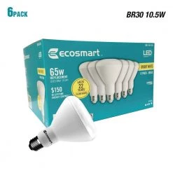 65-Watt Equivalent BR30 Dimmable LED Light Bulb, Bright White (6-Pack) by EcoSmart 11 65-Watt Equivalent BR30 Dimmable LED Light Bulb, Bright White (6-Pack) by EcoSmart -EcoSmart Sales soft ecosmart led light bulbs 1003014903 fa 1000