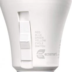 5-Watt A19 Color Changing Party LED Light Bulb (1-Pack) by EcoSmart -EcoSmart Sales white ecosmart colored light bulbs a19 led party esm 40 1000