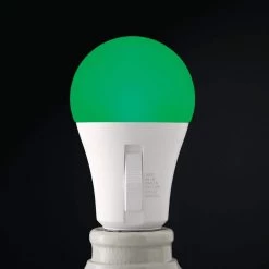 5-Watt A19 Color Changing Party LED Light Bulb (1-Pack) by EcoSmart -EcoSmart Sales white ecosmart colored light bulbs a19 led party esm 44 1000